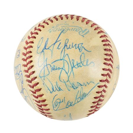 Lot #9308  NY Yankees 1977 Team Signed Baseball - Image 2