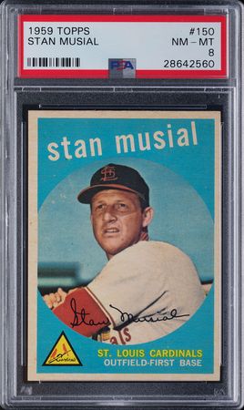 Lot #9135  1959 Topps #150 Stan Musial PSA NM-MT 8 - Image 1