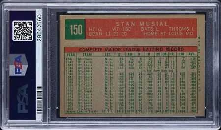 Lot #9135  1959 Topps #150 Stan Musial PSA NM-MT 8 - Image 2