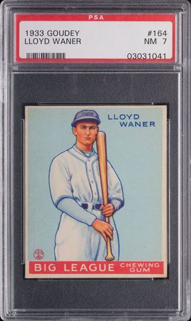 Lot #9088  1933 Goudey #164 Lloyd Waner PSA NM 7 - Image 1