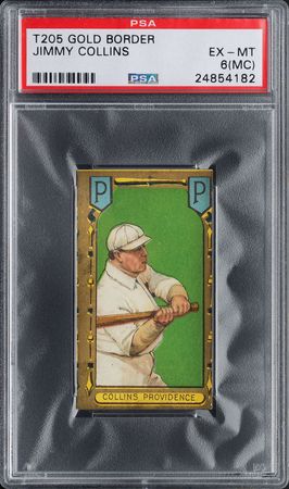 Lot #9034  T205 Gold Border Jimmy Collins PSA EX-MT 6 (MC) - Image 1