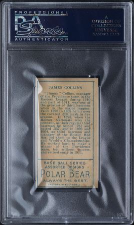 Lot #9034  T205 Gold Border Jimmy Collins PSA EX-MT 6 (MC) - Image 2