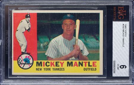 Lot #9139  1960 Topps #350 Mickey Mantle Beckett EX-MT 6 - Image 1