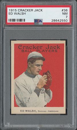 Lot #9069  1915 Cracker Jack #36 Ed Walsh PSA NM 7 - Image 4