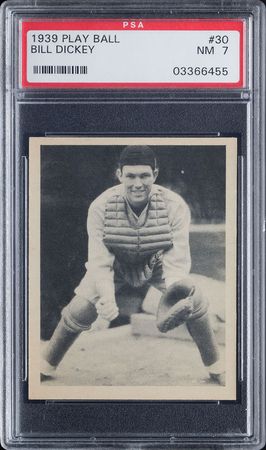 Lot #9110  1939 Play Ball #30 Bill Dickey PSA NM 7 - Image 1