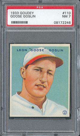 Lot #9085  1933 Goudey #110 Goose Goslin PSA NM 7 - Image 4