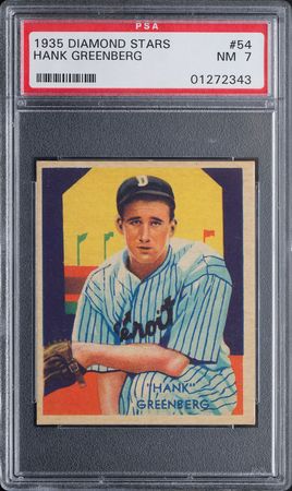 Lot #9107  1935 Diamond Stars #54 Hank Greenberg PSA NM 7 - Image 1