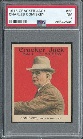 Lot #9067  1915 Cracker Jack #23 Charles Comiskey PSA NM 7 - Image 3