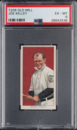 Lot #9037  T206 Old Mill Joe Kelley PSA EX-MT 6 - Image 1