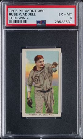 Lot #9049  T206 Piedmont 350 Rube Waddell PSA EX-MT 6 - Image 1