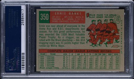 Lot #9136  1959 Topps #350 Ernie Banks PSA NM-MT 8 - Image 2