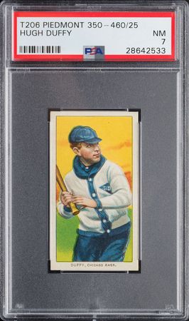 Lot #9050  T206 Piedmont 350-460/25 Hugh Duffy PSA NM 7 - Image 1