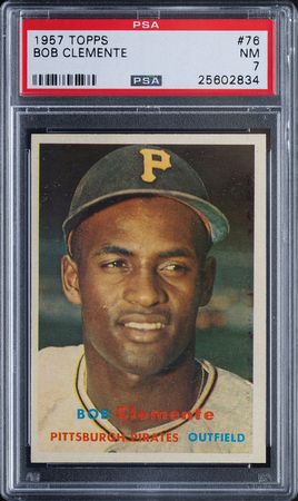 Lot #9130  1957 Topps #76 Roberto Clemente PSA NM 7 - Image 1