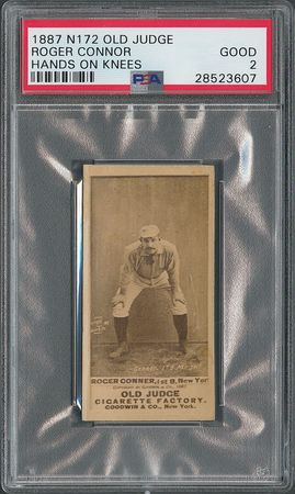Lot #9007  1887 N172 Old Judge Roger Connor 'Hands on Knees' PSA GOOD 2 - Image 3