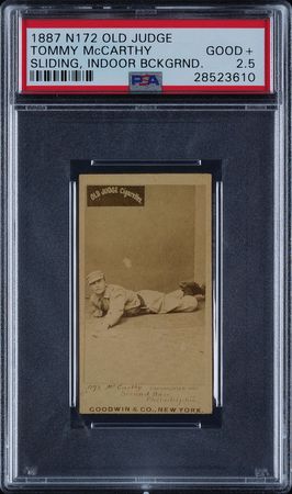 Lot #9009  1887 N172 Old Judge Tommy McCarthy PSA Good+ 2.5 - Image 1
