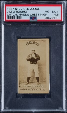 Lot #9003  1887 N172 Old Judge Jim O'Rourke PSA VG-EX+ 4.5 - Image 1
