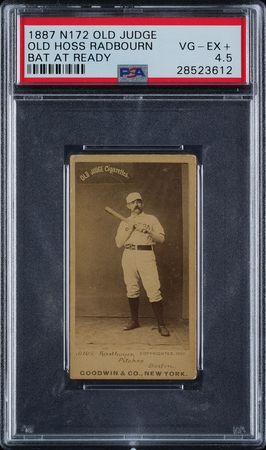 Lot #9005  1887 N172 Old Judge Old Hoss Radbourn PSA VG-EX+ 4.5 - Image 1