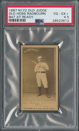 Lot #9005  1887 N172 Old Judge Old Hoss Radbourn PSA VG-EX+ 4.5 - Image 3
