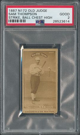 Lot #9008  1887 N172 Old Judge Sam Thompson PSA Good 2 - Image 4