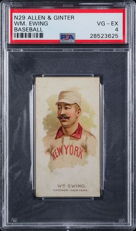 Lot #9017  N29 Allen & Ginter William Ewing PSA VG-EX 4 - Image 1