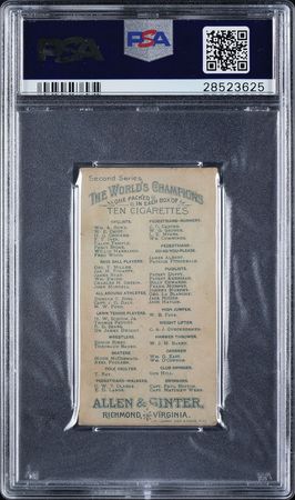 Lot #9017  N29 Allen & Ginter William Ewing PSA VG-EX 4 - Image 2