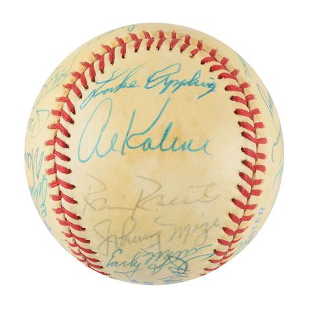 Lot #9238  Baseball Hall of Famers Signed Baseball - Image 2