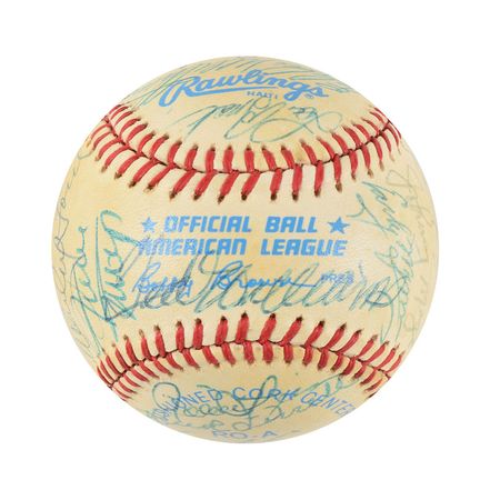 Lot #9238  Baseball Hall of Famers Signed Baseball - Image 6