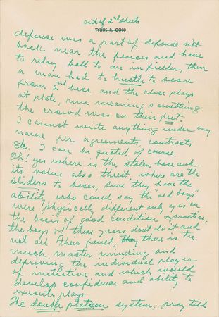Lot #9250 Ty Cobb Autograph Letter Signed - Image 2