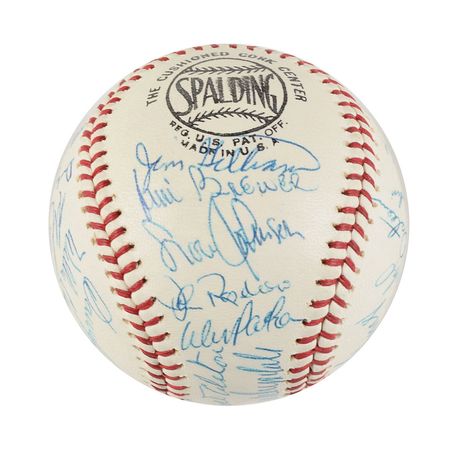 Lot #9276  LA Dodgers 1965 Signed Baseball - Image 2