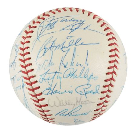 Lot #9276  LA Dodgers 1965 Signed Baseball - Image 4