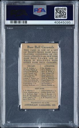 Lot #9025  1909 E91 American Caramel Johnny Evers PSA VG 3 - Image 2