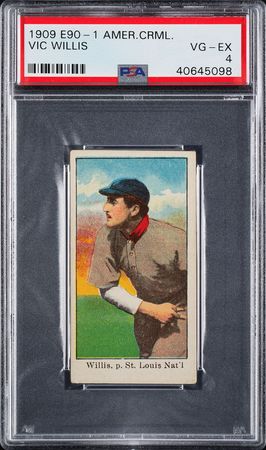 Lot #9023  1909 E90-1 American Caramel Vic Willis PSA VG-EX 4 - Image 1