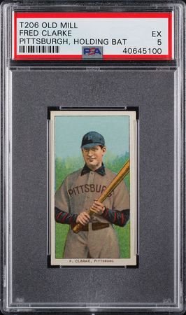 Lot #9038  T206 Old Mill Fred Clarke PSA EX 5 - Image 1