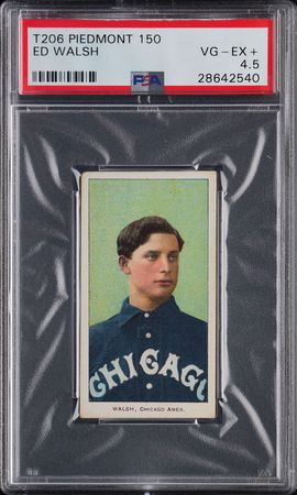 Lot #9040  T206 Piedmont 150 Ed Walsh PSA VG-EX+ 4.5 - Image 1