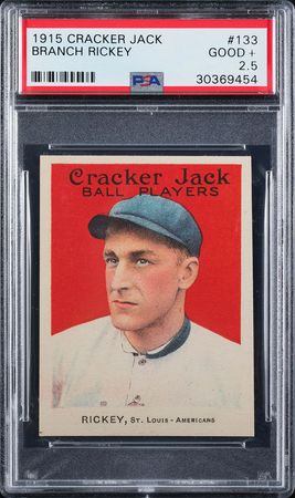 Lot #9061  1915 Cracker Jack #133 Branch Rickey PSA GOOD+ 2.5 - Image 1