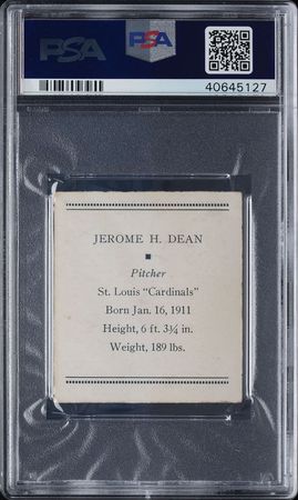 Lot #9105  1933 Tattoo Orbit Dizzy Dean PSA EX 5 - Image 2