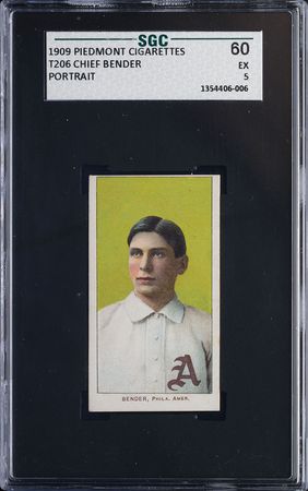 Lot #9039  T206 Piedmont 150 Chief Bender SGC EX 60 - Image 1