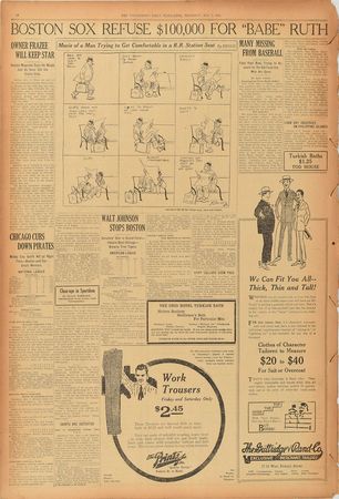 Lot #9377  1918 Youngstown Vindicator: Babe Ruth Sale - Image 2