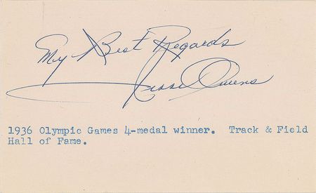 Lot #9561 Jesse Owens Signature