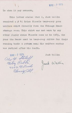 Lot #9435 1966-1968 Brian Piccolo Game-Worn Chicago Bears Road Jersey MEARS A8 - Image 6