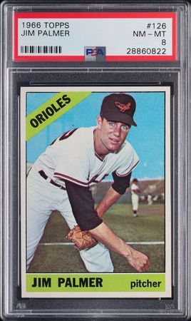 Lot #9148  1966 Topps #126 Jim Palmer Rookie Card PSA NM-MT 8 - Image 1