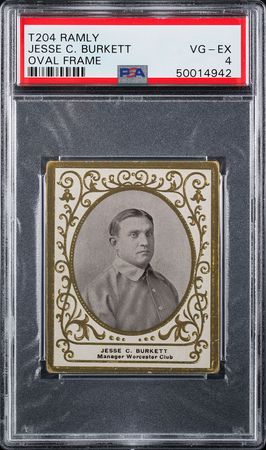 Lot #9028  T204 Ramly Jesse C. Burkett PSA VG-EX 4 - Image 1