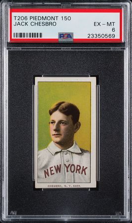 Lot #9041  T206 Piedmont 150 Jack Chesbro PSA EX-MT 6 - Image 1