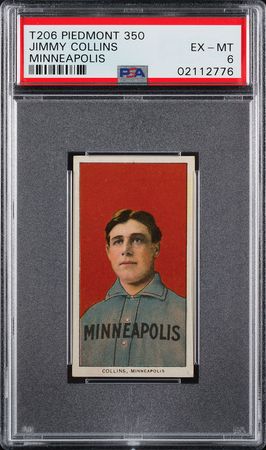 Lot #9048  T206 Piedmont 350 Jimmy Collins PSA EX-MT 6 - Image 1