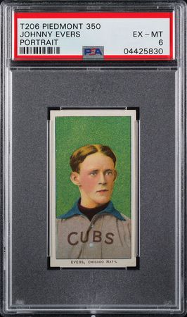 Lot #9047  T206 Piedmont 350 Johnny Evers PSA EX-MT 6 - Image 1