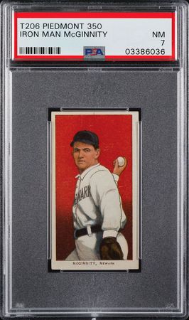 Lot #9046  T206 Piedmont 350 Iron Man McGinnity PSA NM 7 - Image 1