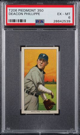 Lot #9044  T206 Piedmont 350 Deacon Phillippe PSA EX-MT 6 - Image 1