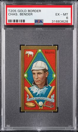 Lot #9030  T205 Gold Border Chief Bender PSA EX-MT 6 - Image 1