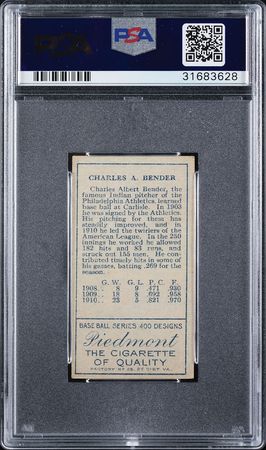 Lot #9030  T205 Gold Border Chief Bender PSA EX-MT 6 - Image 2