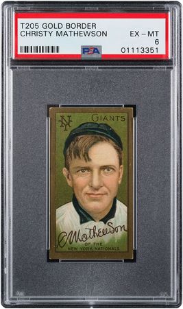 Lot #9031  T205 Gold Border Christy Mathewson PSA EX-MT 6 - Image 1